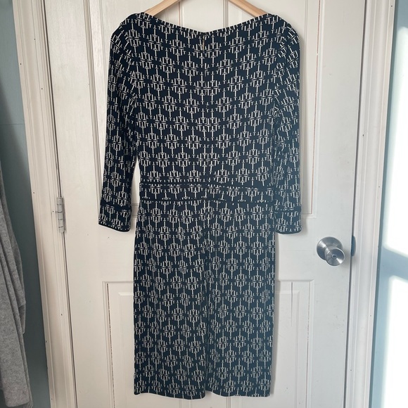Tory Burch 100% Silk Geometric Shift Dress Small Professional Office Career Work - Picture 9 of 11